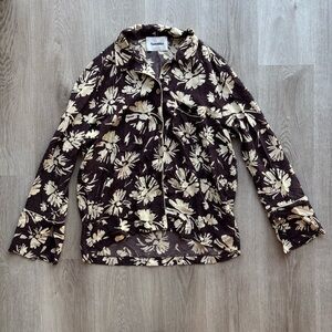 Nanushka crinkle silk floral blouse